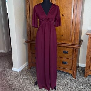 Green Dragon For Boston Proper Burgundy Dress With 1/2 Length Sleeves